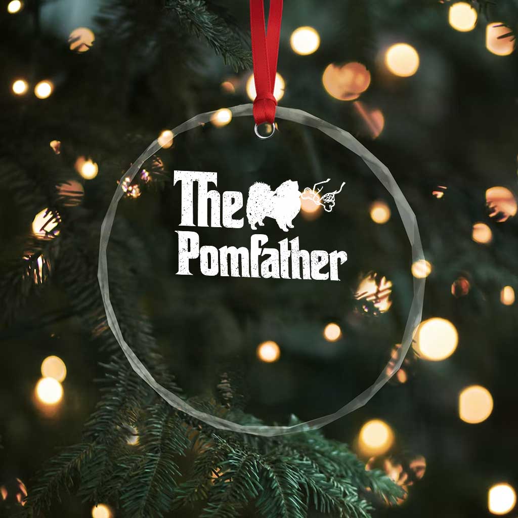 Pomeranian Dad Crystal Glass Ornament The Pom Father Fathers Day Gifts For Dog Lovers