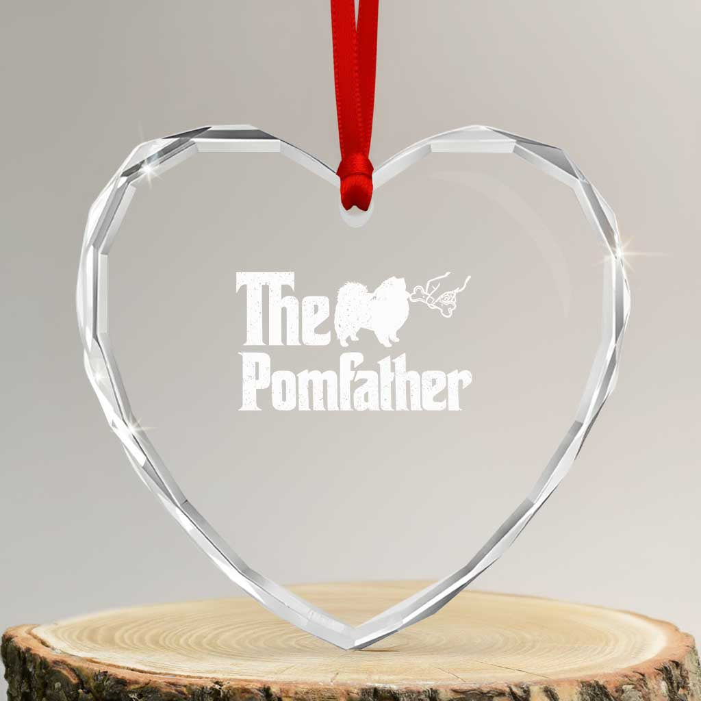 Pomeranian Dad Heart Crystal Glass Ornament The Pom Father Fathers Day Gifts For Dog Lovers