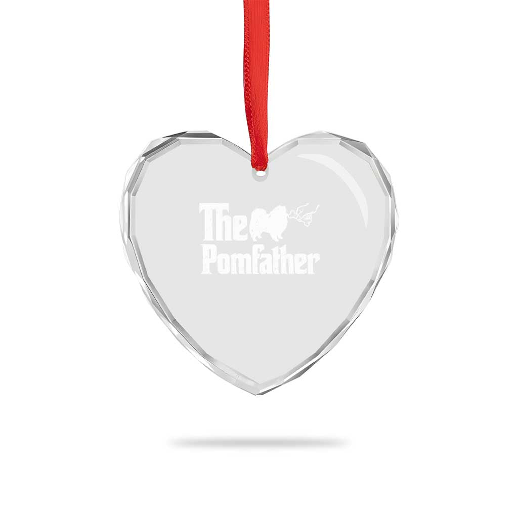 Pomeranian Dad Heart Crystal Glass Ornament The Pom Father Fathers Day Gifts For Dog Lovers