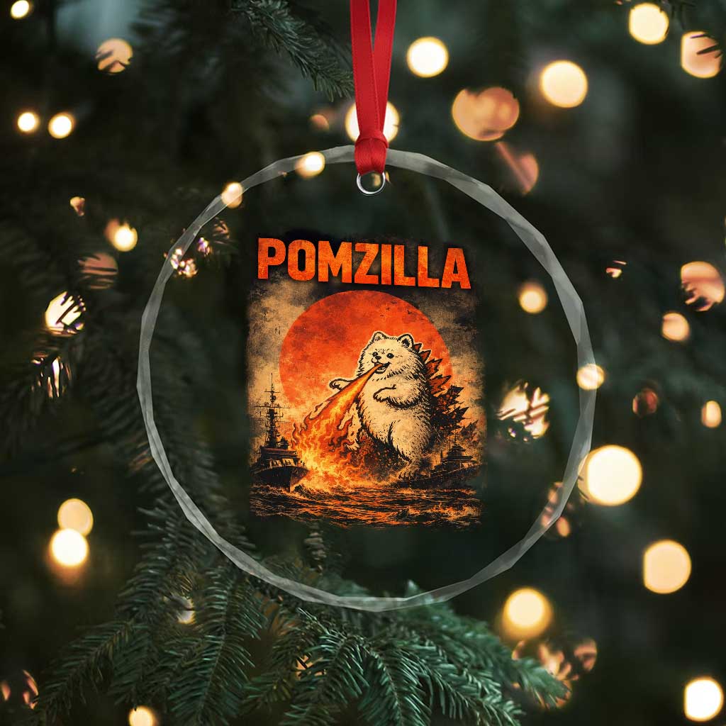 Pomzilla Dog Japanese Art Crystal Glass Ornament Retro Vintage Dog Lover Pomeranian Pom Monster Kaiju