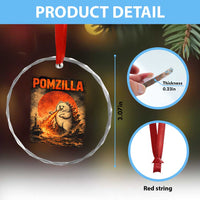 Pomzilla Dog Japanese Art Crystal Glass Ornament Retro Vintage Dog Lover Pomeranian Pom Monster Kaiju