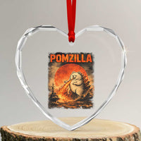 Pomzilla Dog Japanese Art Heart Crystal Glass Ornament Retro Vintage Dog Lover Pomeranian Pom Monster Kaiju