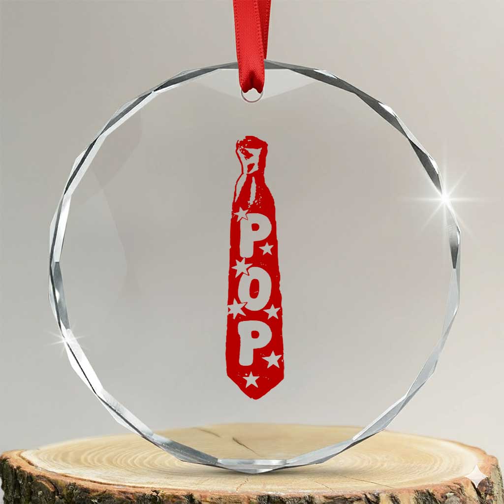 Pop Tie Star Dad Music Lover Fathers Day Crystal Glass Ornament