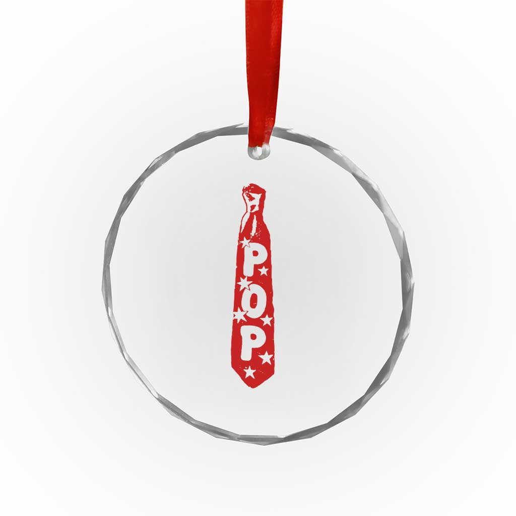 Pop Tie Star Dad Music Lover Fathers Day Crystal Glass Ornament