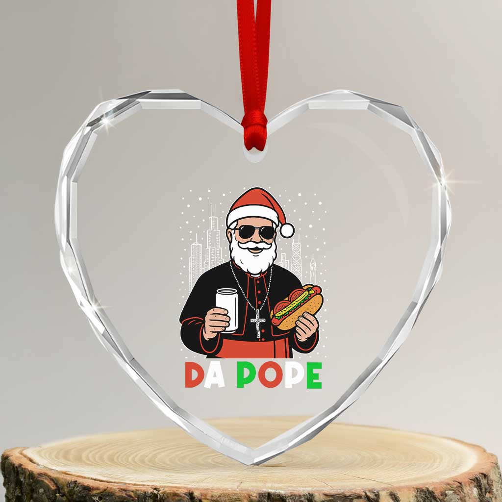 Pope Leo XIV Christmas Heart Crystal Glass Ornament Cardinal Robert Prevost Santa Chicago - Wonder Print Shop