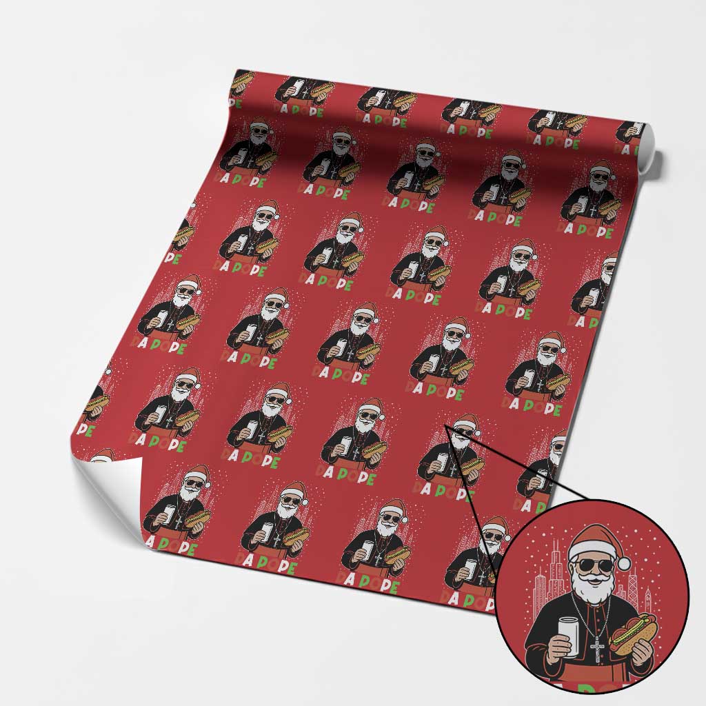 Pope Leo XIV Christmas Wrapping Paper Roll Cardinal Robert Prevost Santa Chicago - Wonder Print Shop