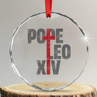Pope Leo XIV Crystal Glass Ornament First American Pope Catholic Religious Cross - Wonder Print Shop