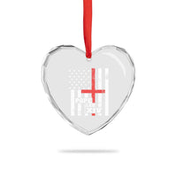 Pope Leo XIV Heart Crystal Glass Ornament First American Pope Catholic Religious Cross American Flag - Wonder Print Shop