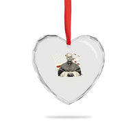 Pope Leo XIV Heart Crystal Glass Ornament You Cannot Follow Both Christ And The Cruelty Of Kings