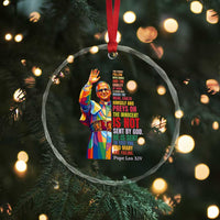 Pope Leo XIV No Kings Crystal Glass Ornament You Cannot Follow Both Christ And The Cruelty Of Kings