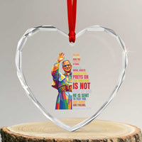 Pope Leo XIV No Kings Heart Crystal Glass Ornament You Cannot Follow Both Christ And The Cruelty Of Kings