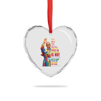 Pope Leo XIV No Kings Heart Crystal Glass Ornament You Cannot Follow Both Christ And The Cruelty Of Kings