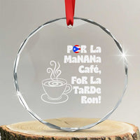 Por La Mañana Cafe Crystal Glass Ornament Puerto Rican Music Lover Coffee Fan