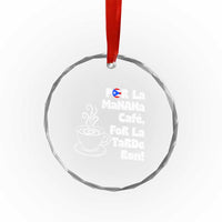 Por La Mañana Cafe Crystal Glass Ornament Puerto Rican Music Lover Coffee Fan