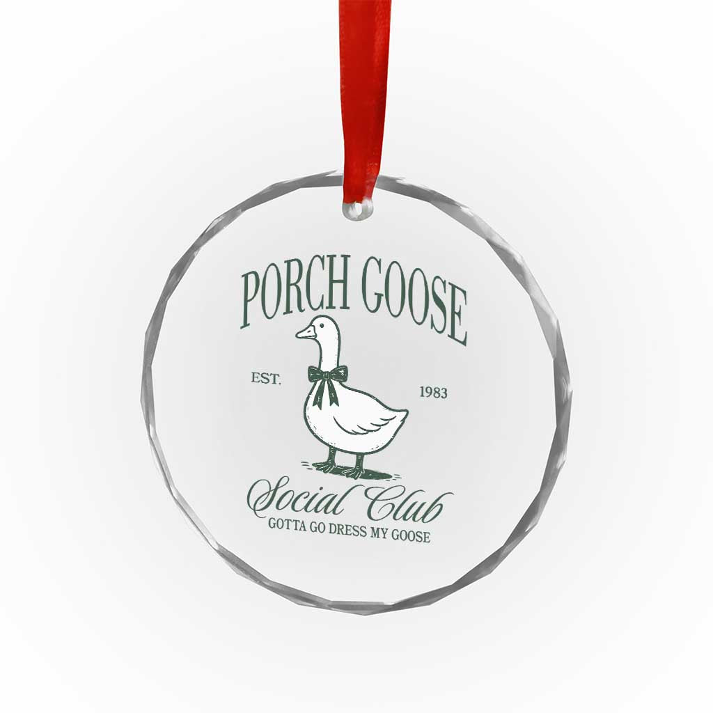 Porch Goose Crystal Glass Ornament Cute Garden Club Vibes Moms Grandmas