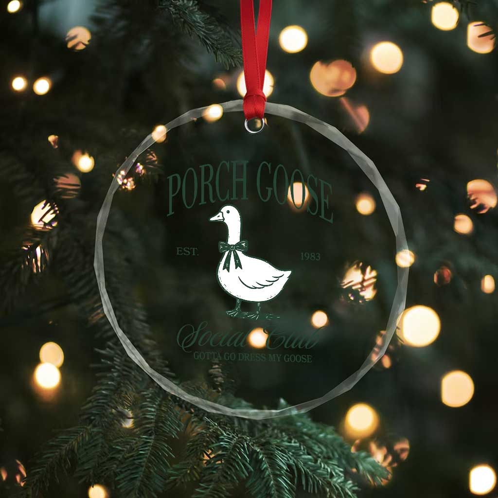 Porch Goose Crystal Glass Ornament Cute Garden Club Vibes Moms Grandmas
