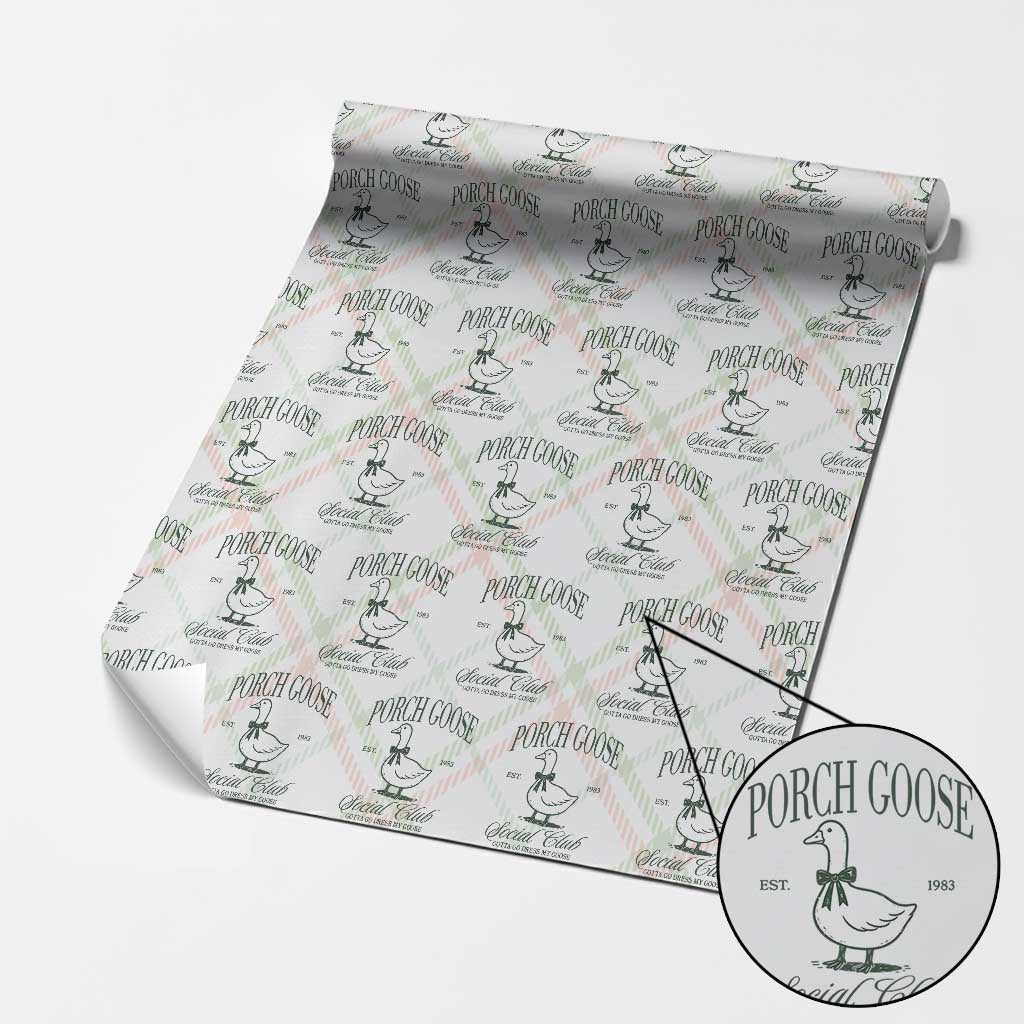 Porch Goose Wrapping Paper Roll Cute Garden Club Vibes Moms Grandmas