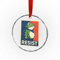 Portland 2025 Protest Crystal Glass Ornament Frog Resist Against Pepper Spray - Wonder Print Shop