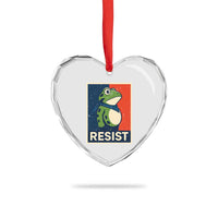 Portland 2025 Protest Heart Crystal Glass Ornament Frog Resist Against Pepper Spray - Wonder Print Shop