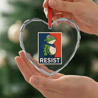 Portland 2025 Protest Heart Crystal Glass Ornament Frog Resist Against Pepper Spray - Wonder Print Shop