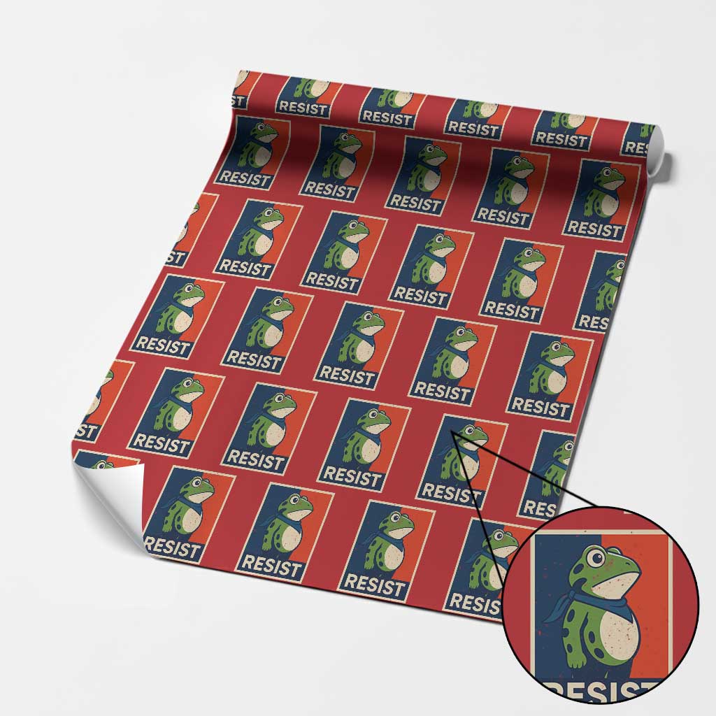 Portland 2025 Protest Wrapping Paper Roll Frog Resist Against Pepper Spray - Wonder Print Shop