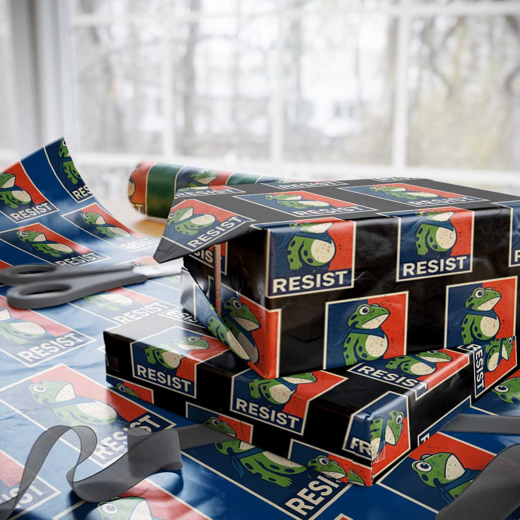 Portland 2025 Protest Wrapping Paper Roll Frog Resist Against Pepper Spray - Wonder Print Shop