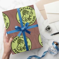 Portland Frog Brigade Wrapping Paper Roll Peace Frog Protest Badge - Wonder Print Shop