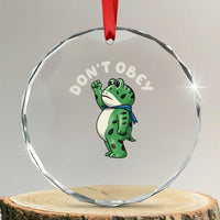 Portland Frog Crystal Glass Ornament Don't Obey Inflatable Costume Protest - Wonder Print Shop