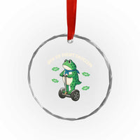 Portland Frog Crystal Glass Ornament Off to Fight Fascism Inflatable Costume Protest - Wonder Print Shop