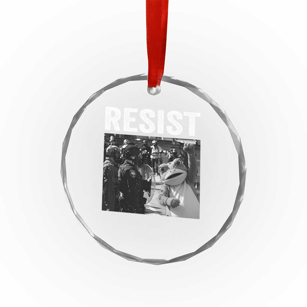 Portland Frog Protest Crystal Glass Ornament Funny Rebel Gift - Wonder Print Shop
