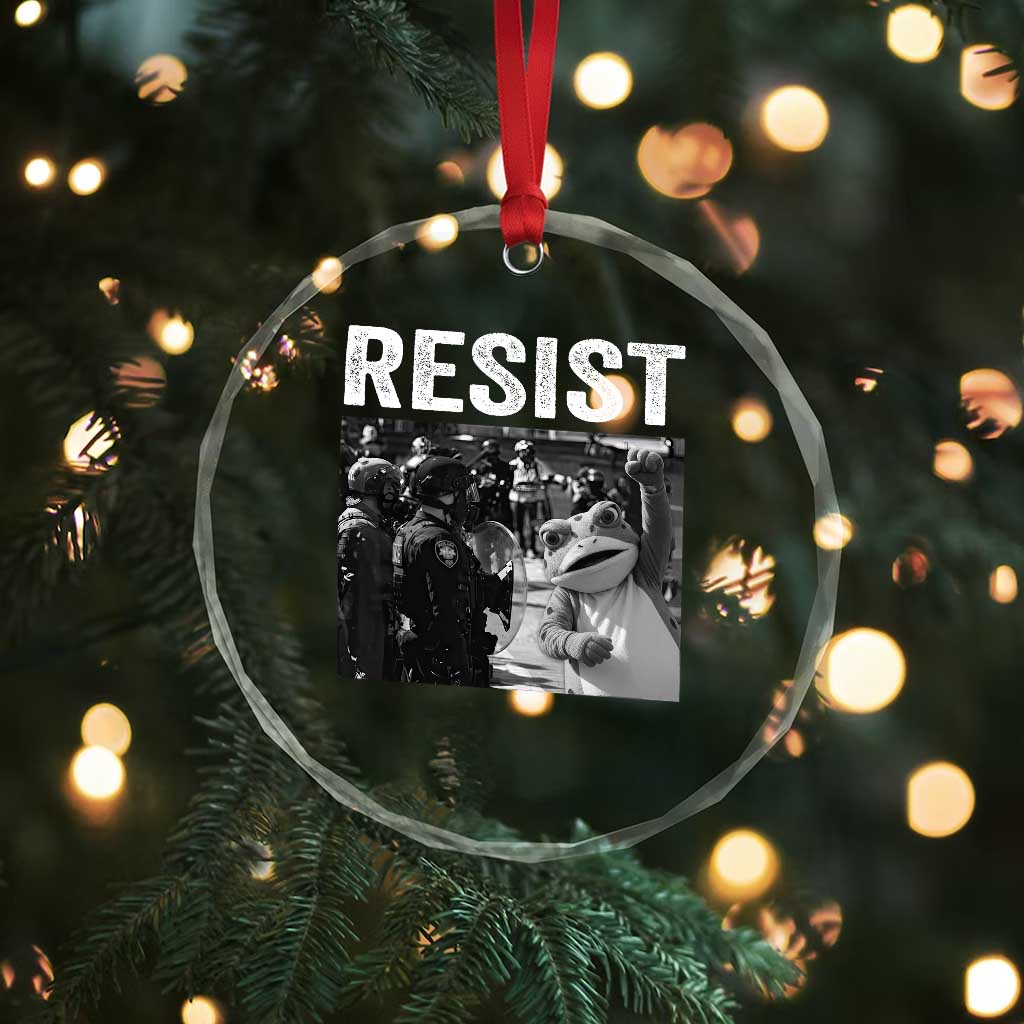 Portland Frog Protest Crystal Glass Ornament Funny Rebel Gift - Wonder Print Shop