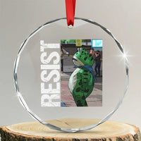 Portland Frog Protest Crystal Glass Ornament Vintage Activist Resistance TS10