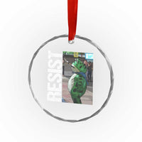 Portland Frog Protest Crystal Glass Ornament Vintage Activist Resistance TS10
