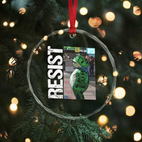 Portland Frog Protest Crystal Glass Ornament Vintage Activist Resistance TS10