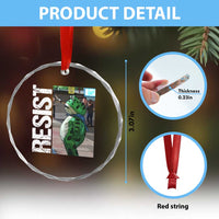 Portland Frog Protest Crystal Glass Ornament Vintage Activist Resistance TS10