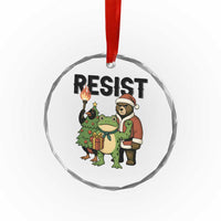 Portland Frog Protest Frogs Together Strong Crystal Glass Ornament Funny Holiday Gift - Wonder Print Shop