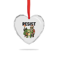 Portland Frog Protest Frogs Together Strong Heart Crystal Glass Ornament Funny Holiday Gift - Wonder Print Shop