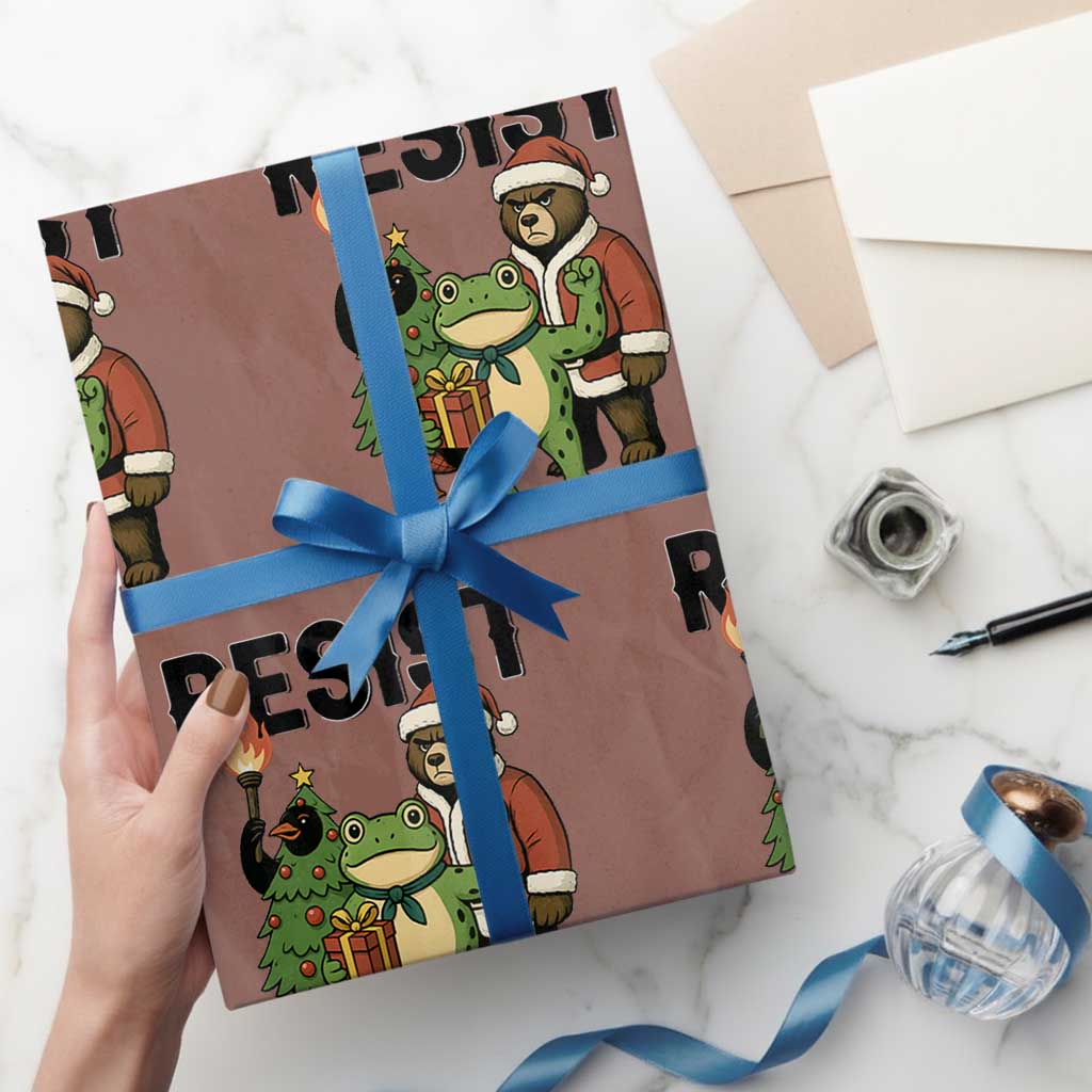 Portland Frog Protest Frogs Together Strong Wrapping Paper Roll Funny Holiday Gift - Wonder Print Shop