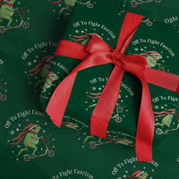 Portland Frog Protest Off To Fight Fascism Wrapping Paper Roll Funny Xmas Gift - Wonder Print Shop