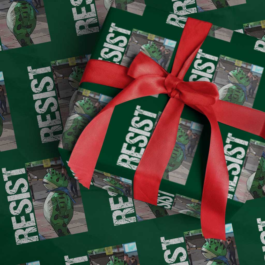 Portland Frog Protest Wrapping Paper Roll Vintage Activist Resistance - Wonder Print Shop