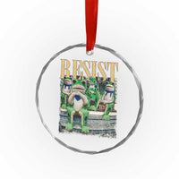 Portland Frog Resist Protest Crystal Glass Ornament 80s Frogs Deportation Resistance - Wonder Print Shop