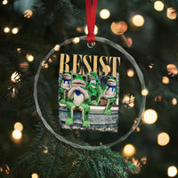 Portland Frog Resist Protest Crystal Glass Ornament 80s Frogs Deportation Resistance - Wonder Print Shop