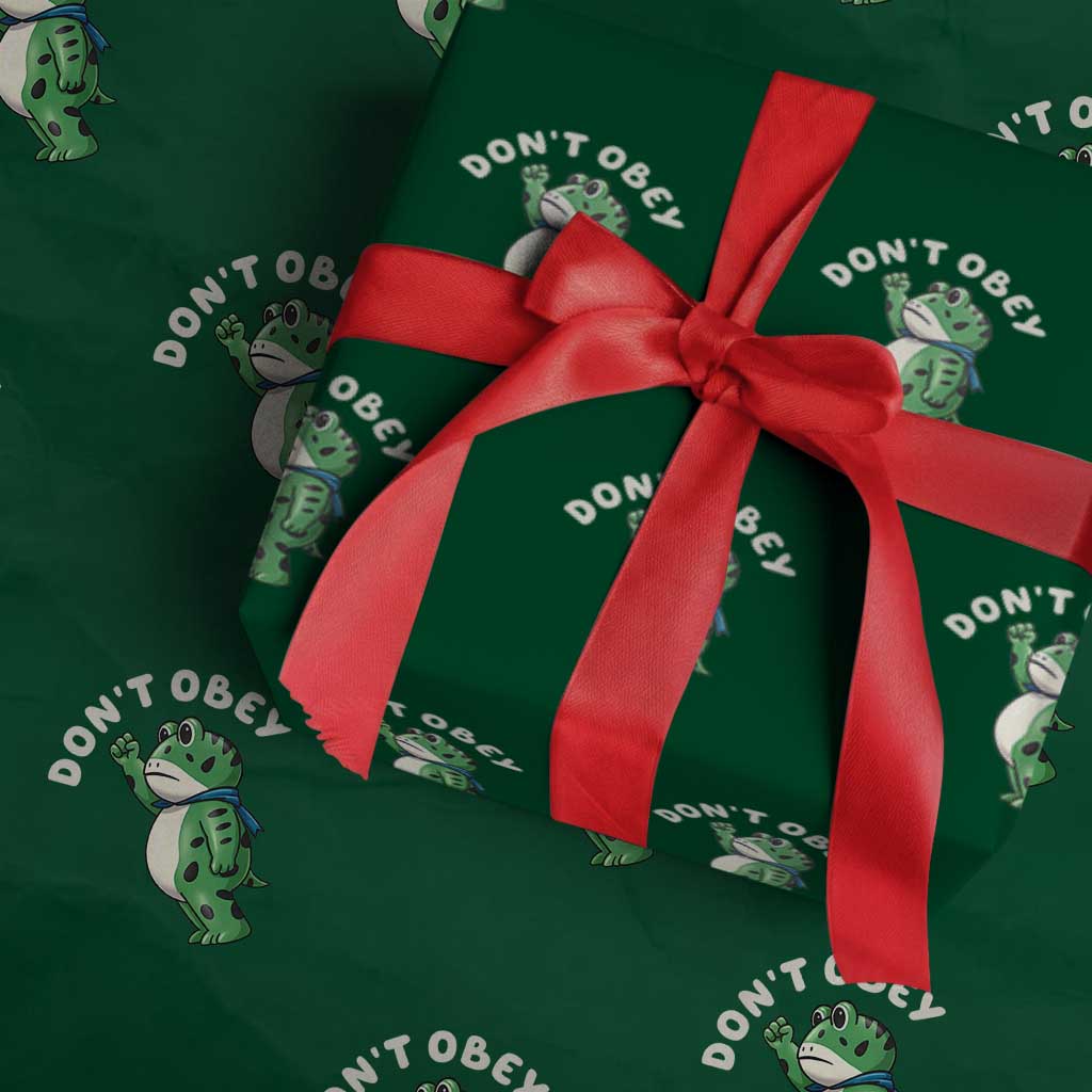Portland Frog Wrapping Paper Roll Don't Obey Inflatable Costume Protest - Wonder Print Shop