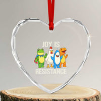 Portland Protest Inflatable Mascot Parade Heart Crystal Glass Ornament Joy Is Resistance Resist Frog Shark Chicken Dino - Wonder Print Shop