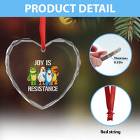 Portland Protest Inflatable Mascot Parade Heart Crystal Glass Ornament Joy Is Resistance Resist Frog Shark Chicken Dino - Wonder Print Shop