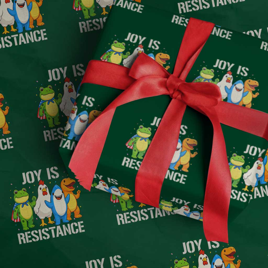 Portland Protest Inflatable Mascot Parade Wrapping Paper Roll Joy Is Resistance Resist Frog Shark Chicken Dino - Wonder Print Shop