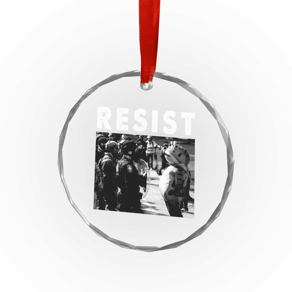 Portland Resist Frog Crystal Glass Ornament Oregon Iconic Frogs Photo Protest Moment - Wonder Print Shop