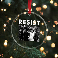 Portland Resist Frog Crystal Glass Ornament Oregon Iconic Frogs Photo Protest Moment - Wonder Print Shop
