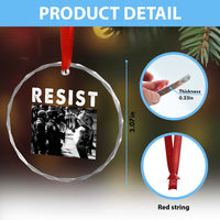 Portland Resist Frog Crystal Glass Ornament Oregon Iconic Frogs Photo Protest Moment - Wonder Print Shop