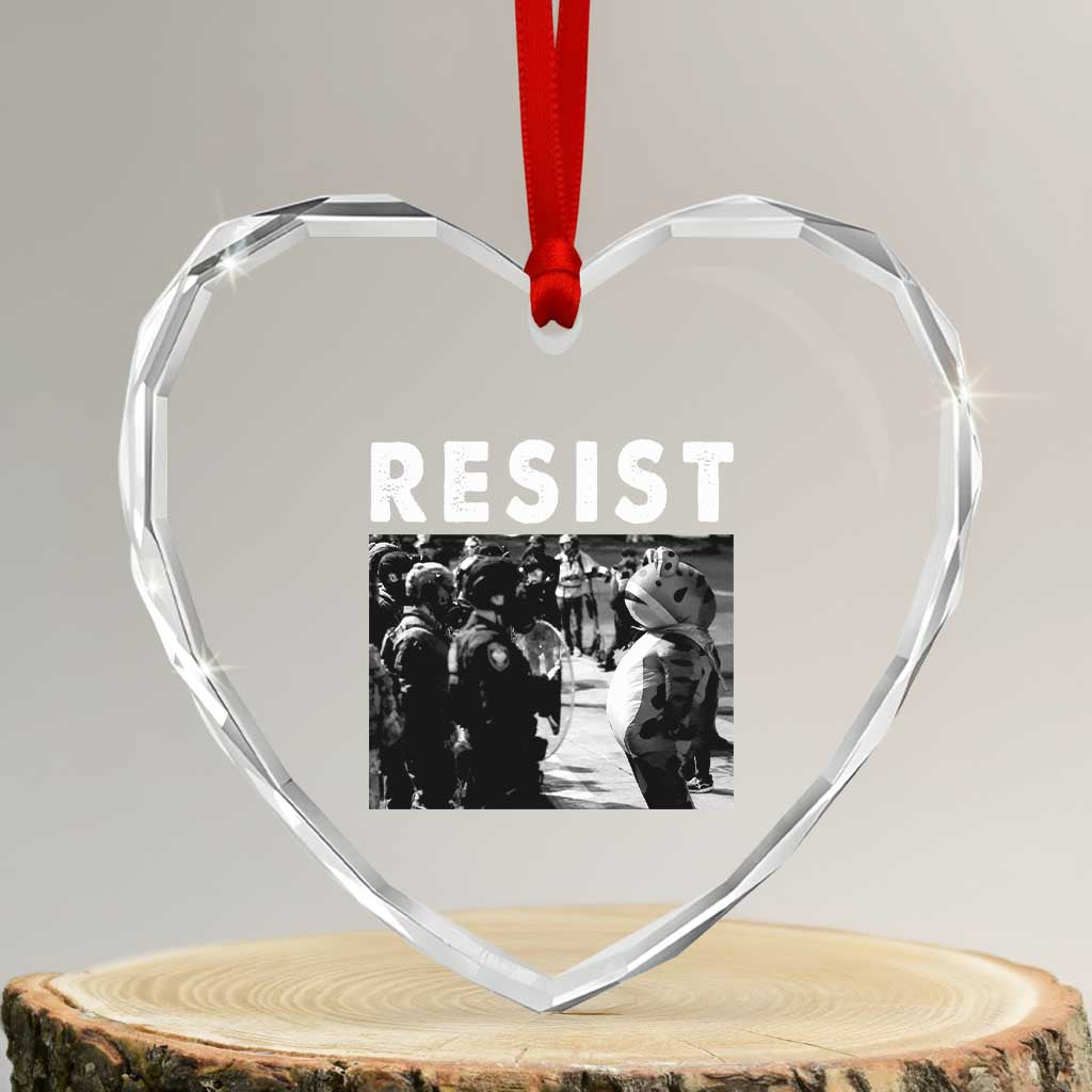 Portland Resist Frog Heart Crystal Glass Ornament Oregon Iconic Frogs Photo Protest Moment - Wonder Print Shop